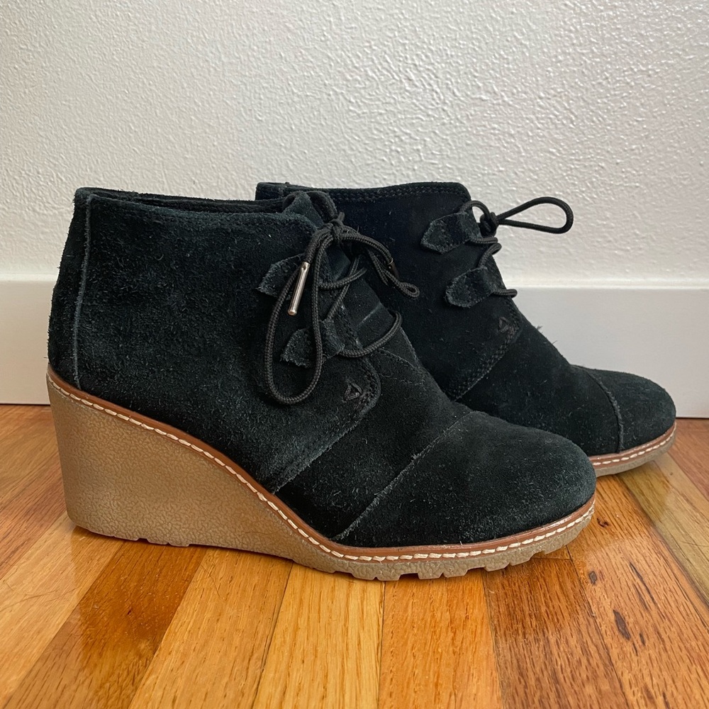 TOMS Suede Wedge Boot